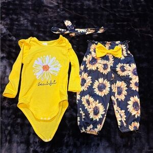 Sunflower Yellow Kids Matching Set